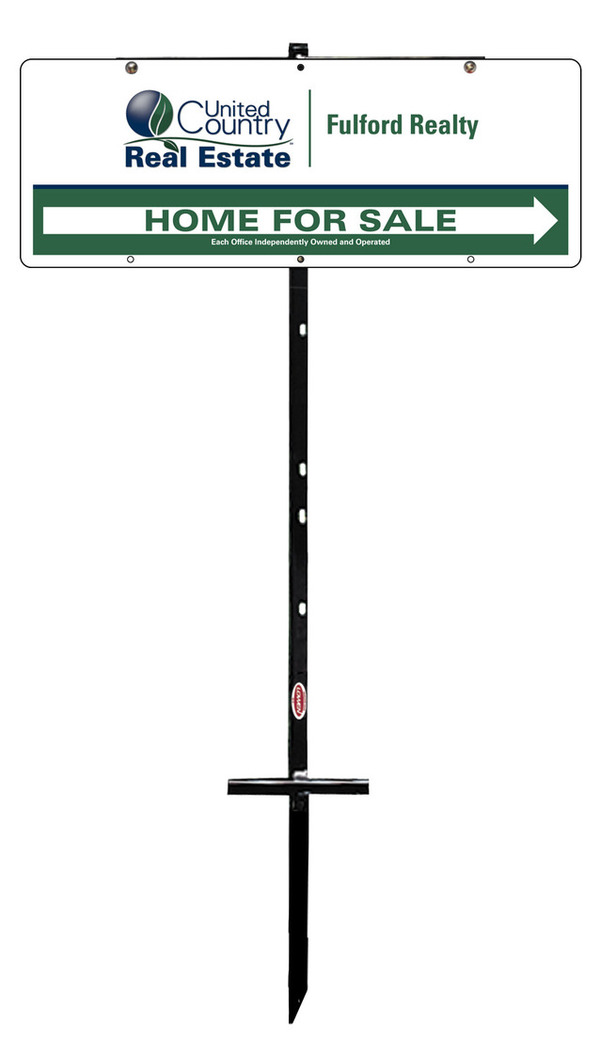 real estate home for sale T-stake and sign panel unit,  24 GA steel, 9h x 24w