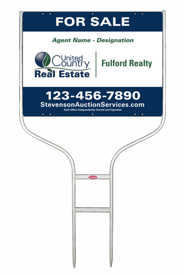 Round Rod Frame and Agent Name Sign Panel Unit, 18h x 24w, Steel