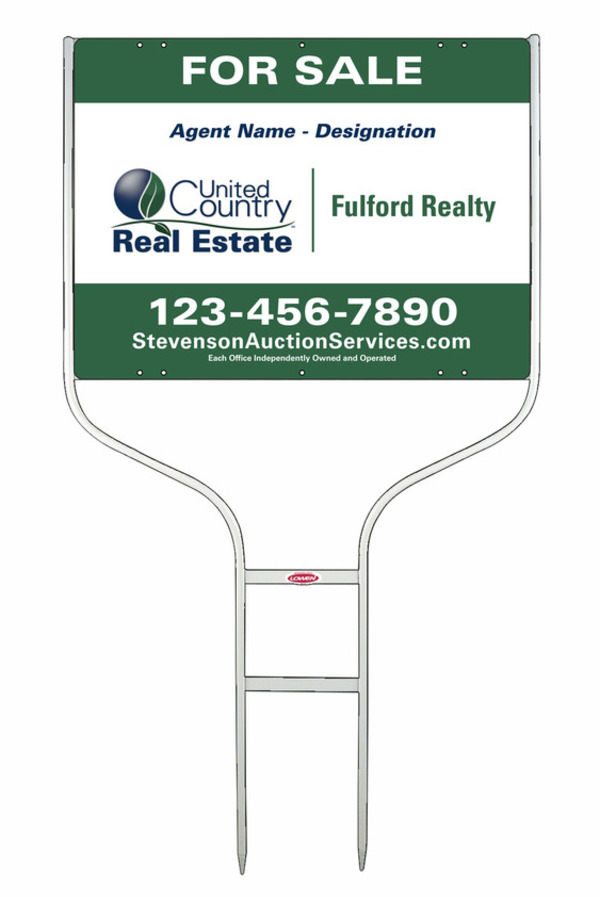 Round Rod Frame and Agent Name Sign Panel Unit, 18h x 24w, Steel