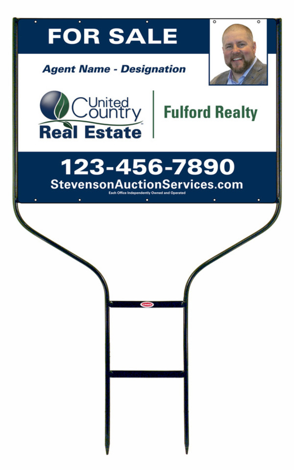 Round Rod Frame and Agent Sign Panel Unit, 20h x 28w, Steel