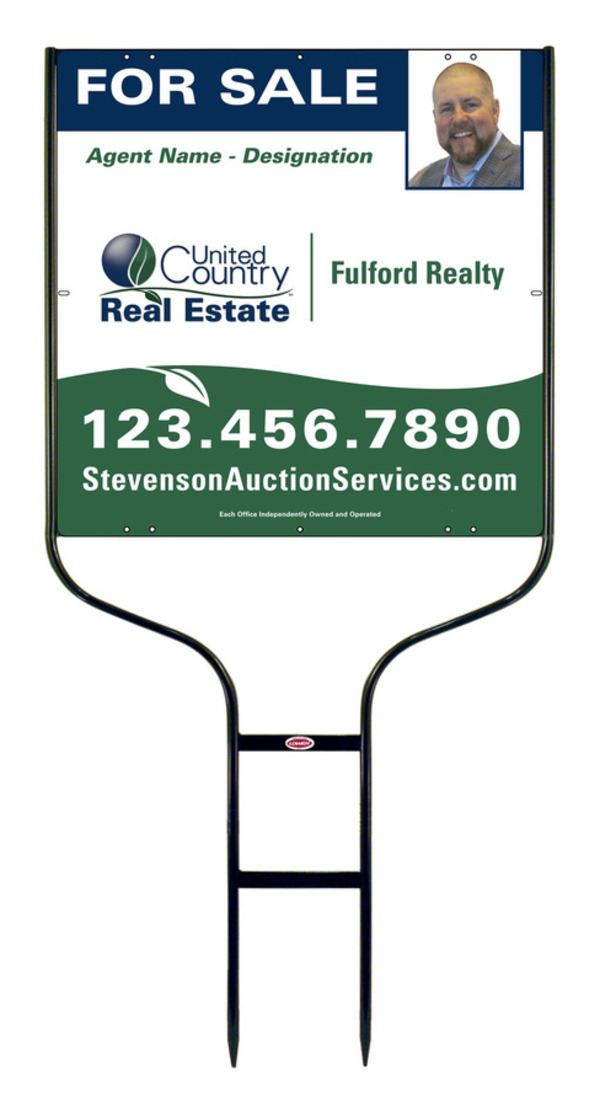 Round Rod Frame and Photo Sign Panel Unit, 24h x 24w, Steel