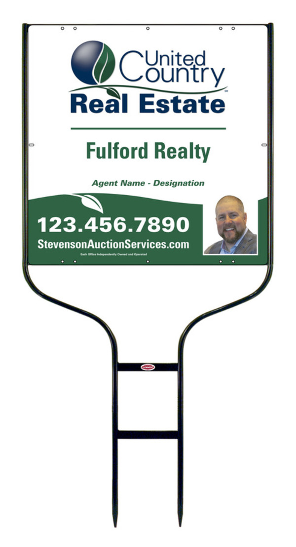 Round Rod Frame and Photo Sign Panel Unit, 24h x 24w, Steel