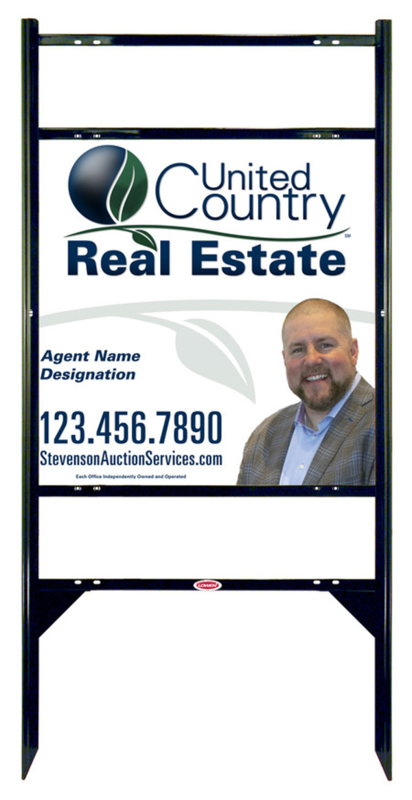 Angle Iron Frame w Two Rider Inserts and Photo Sign Panel Unit, 24h x 24w, Steel