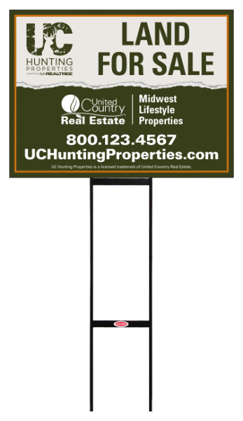 Round Rod H-Stake and Office Sign Panel Unit,18hx 24w, Corrugarted Plastic