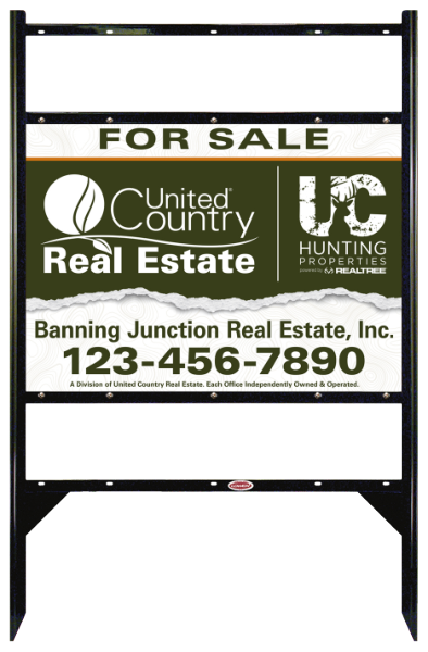 Angle Iron Frame with Two Rider Inserts and Sign Panel Unit, 20h x 28w, Steel