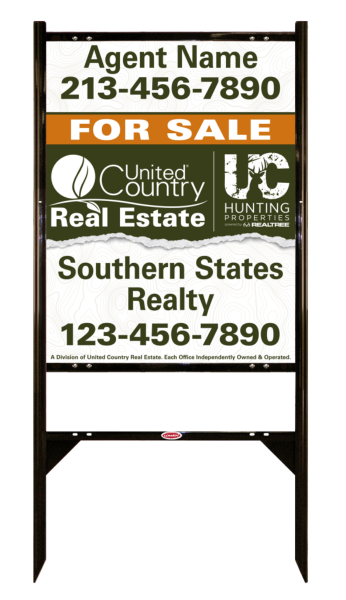 Angle Iron Frame and Agent Sign Panel Unit, 30h x 24, Steel