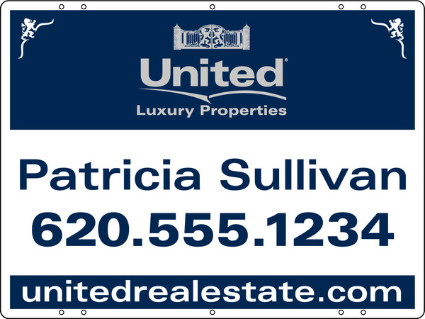 Real Estate Luxury Properties Sign Panel, Steel 24h x 18w