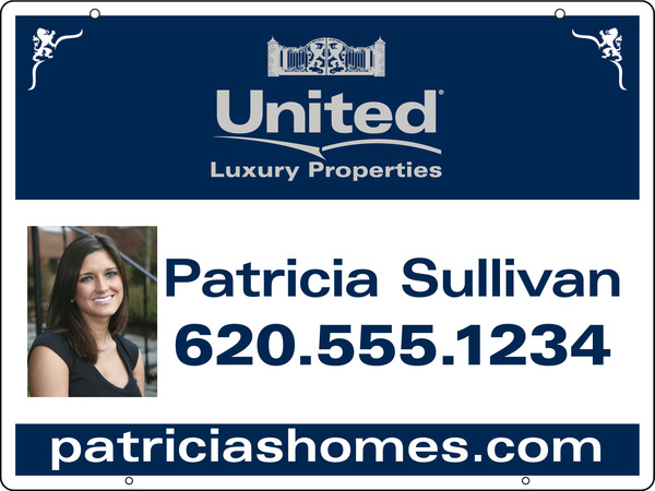 real estate luxury properties photo sign panel, 24ga steel 18h x 24w