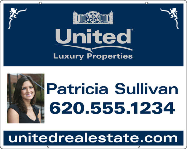 real estate Luxury Homes hanging photo sign panel, 24ga steel 24h x 30w