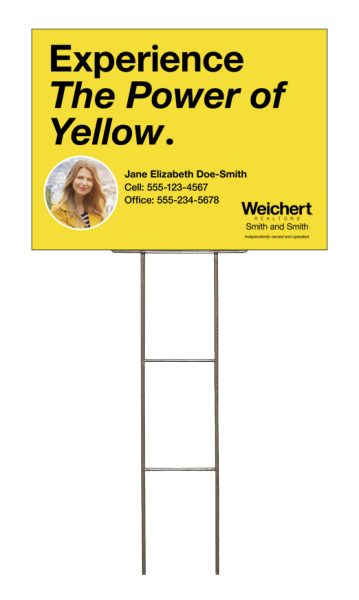 Wire H-Stake and Agent Photo Sign Panel Unit, 18h x 24w, 4mm Corrugated