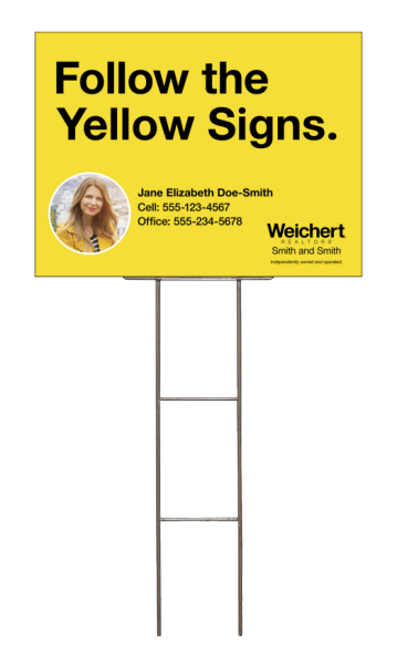 Wire H-Stake and Agent Photo Sign Panel Unit, 18h x 24w, 4mm Corrugated