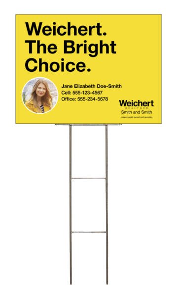 Wire H-Stake and Agent Photo Sign Panel Unit, 18h x 24w, 4mm Corrugated