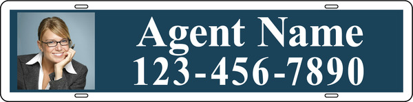 Photo Agent Name Sign Rider, 6h x 24w, Steel