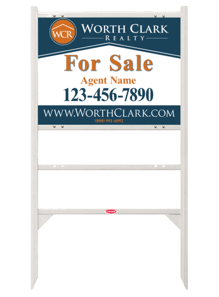 Angle Iron Frame w 1 Rider Inserts and Agent Sign Panel Unit, 18h x 24w, Steel