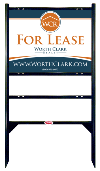 Angle Iron Frame w 1 Rider Insert and Office Sign Panel Unit, 18h x 24w, Steel