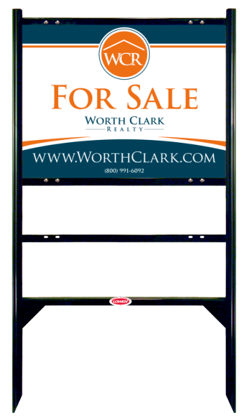 Angle Iron Frame w 1 Rider Insert and Office Sign Panel Unit, 18h x 24w, Steel