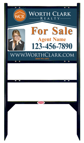 Angle Iron Frame w 1 Rider Inserts and Photo Sign Panel Unit, 18h x 24w, Steel