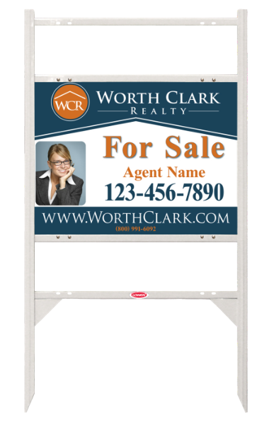 Angle Iron Frame w 2 Rider Inserts and Photo Sign Panel Unit, 18h x 24w, Steel