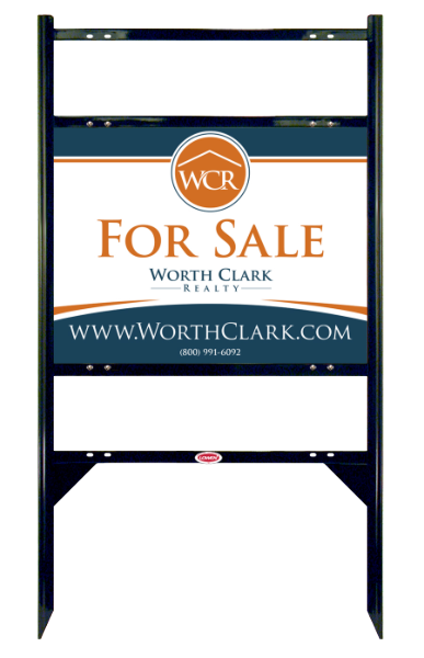 Angle Iron Frame w 2 Rider Inserts and Office Sign Panel Unit, 18h x 24w, Steel