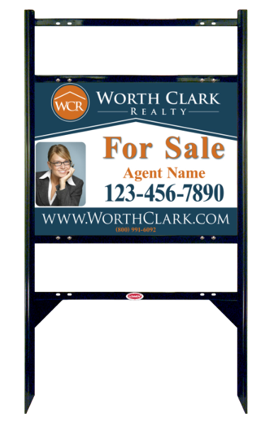 Angle Iron Frame w 2 Rider Inserts and Photo Sign Panel Unit, 18h x 24w, Steel