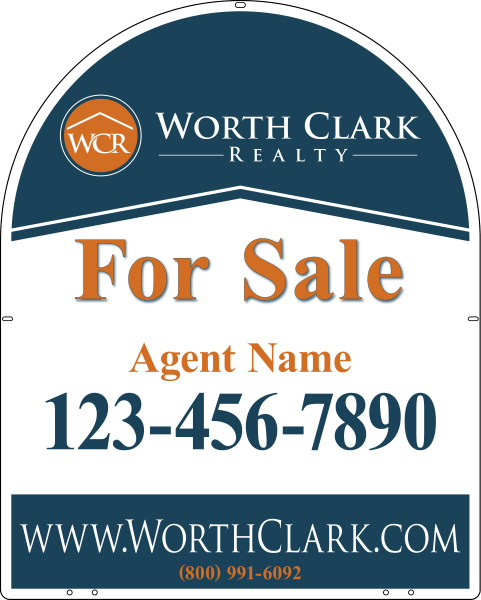 Reflective Arc Shape Agent Sign Panel, 30h x 24w, Steel