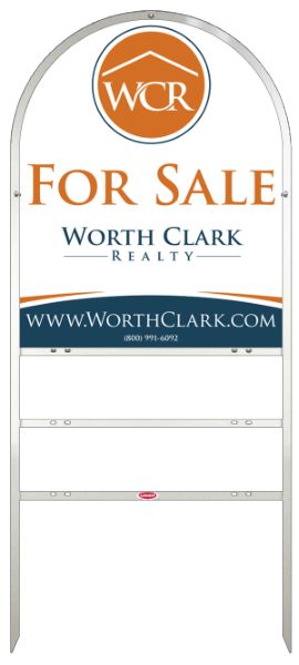 Arc Top Angle Iron Frame  W 2 Rider inserts and Office Sign Panel Unit, 30h x 24w, Steel