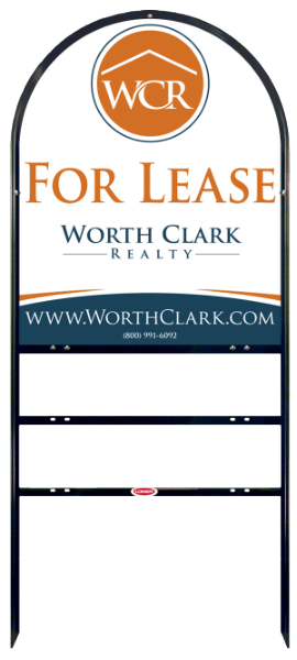 Arc Top Angle Iron Frame  W 2 Rider inserts and Office Sign Panel Unit, 30h x 24w, Steel