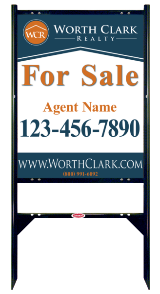 Angle Iron Frame w 1 Rider Inserts and Reflective Agent Sign Panel Unit, 30h x 24w, Steel