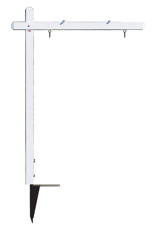 Alumimum Sign Post with Extended Ground Anchor, 21.5h x 36w - White